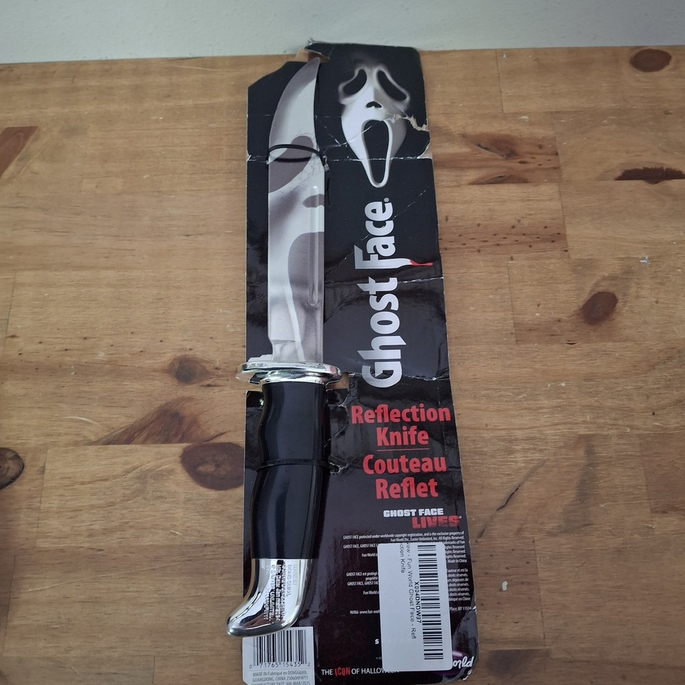 GHOST FACE 13" CHROME BOWIE KNIFE HORROR HALLOWEEN COSTUME PROP